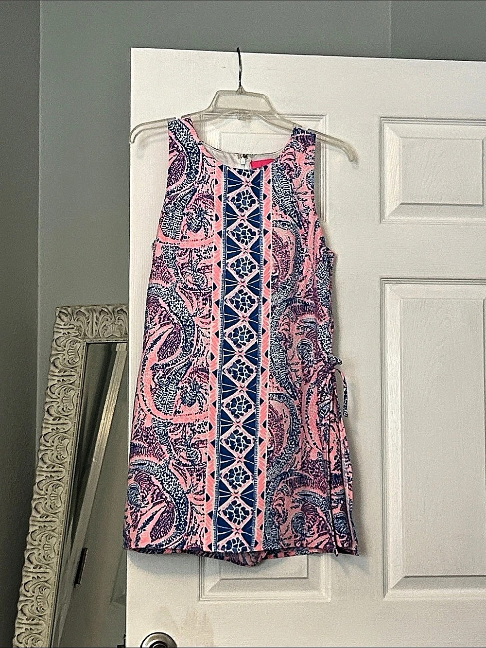 Lilly Pulitzer Donna Romper Paisley Mini Dress in Pink & Blue